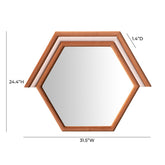 Lally Terracotta Velvet Prism Wall Mirror Model: TOV-C68837